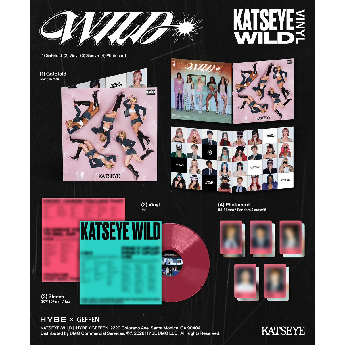 SIGNED Katseye - WILD "Crimson" Red Vinyl Record EP