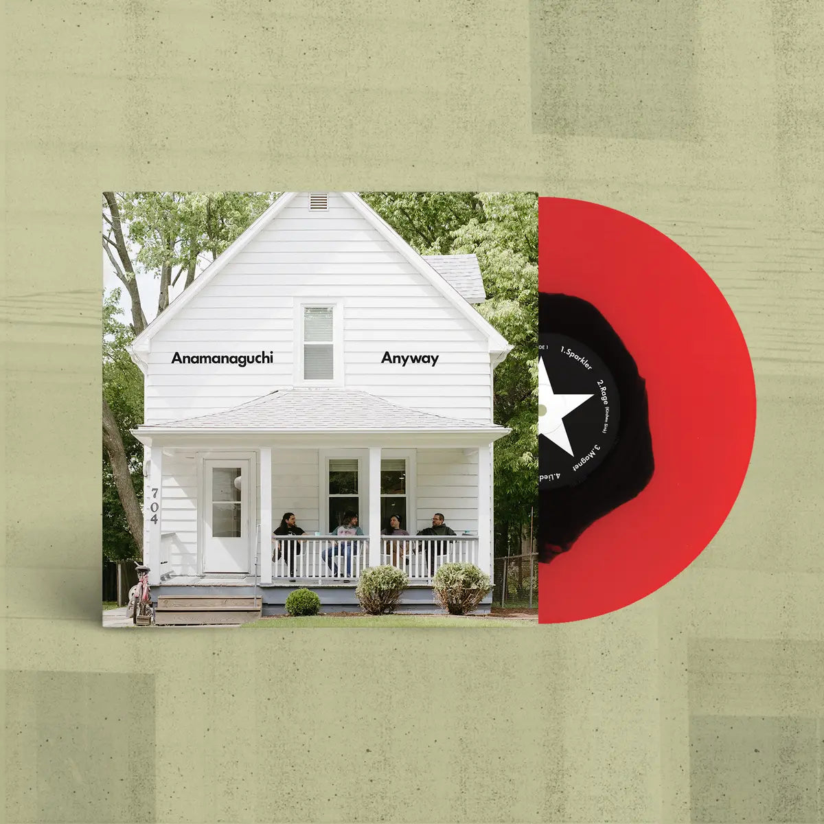 SIGNED Anamanaguchi - Anyway Black in Red Vinyl Record LP
