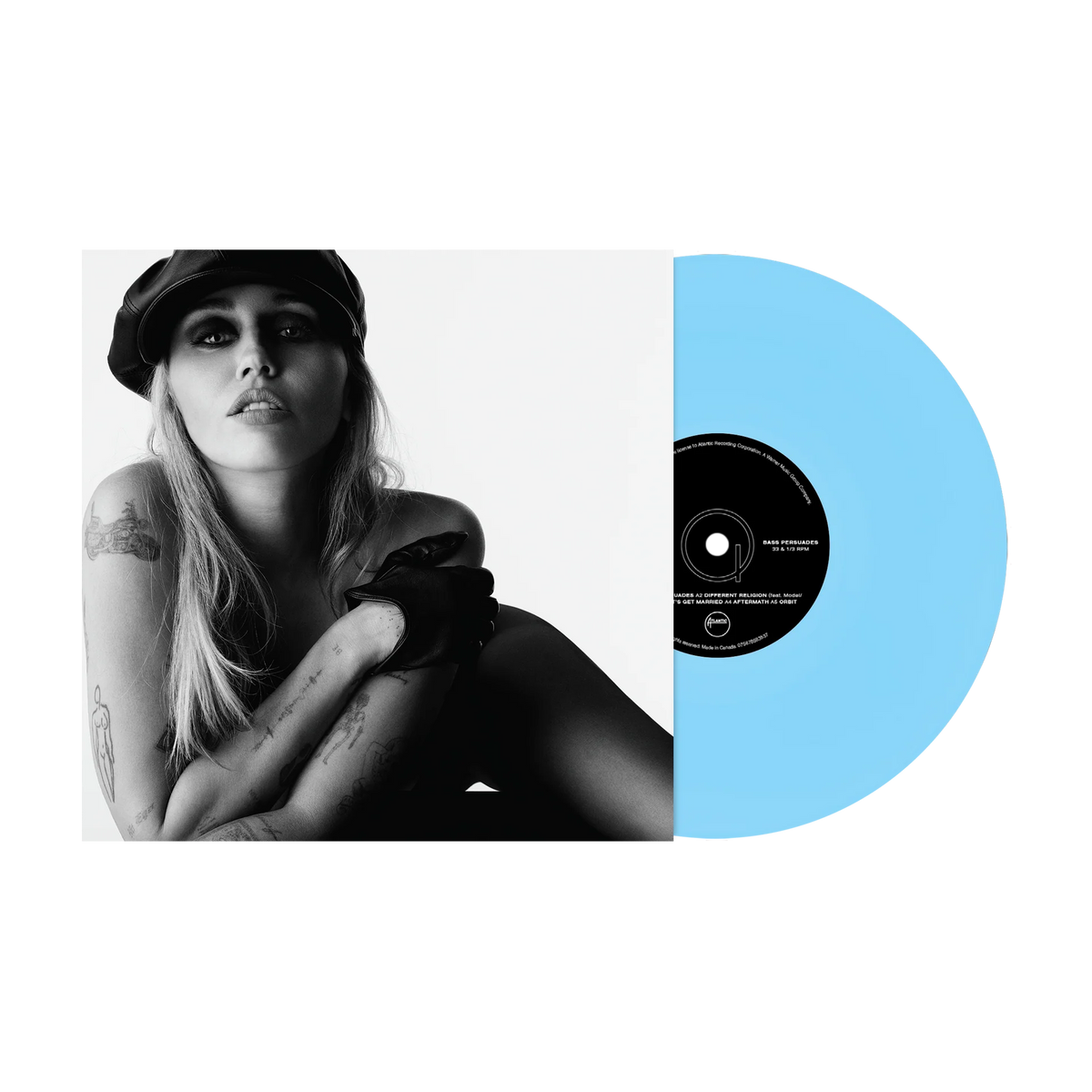 Miley Cyrus - Bass Persuades Baby Blue Vinyl Record LP