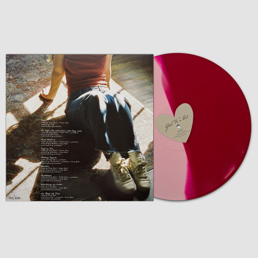 SIGNED Avery Lynch - Glad We Met Red & Pink Split Vinyl Record LP