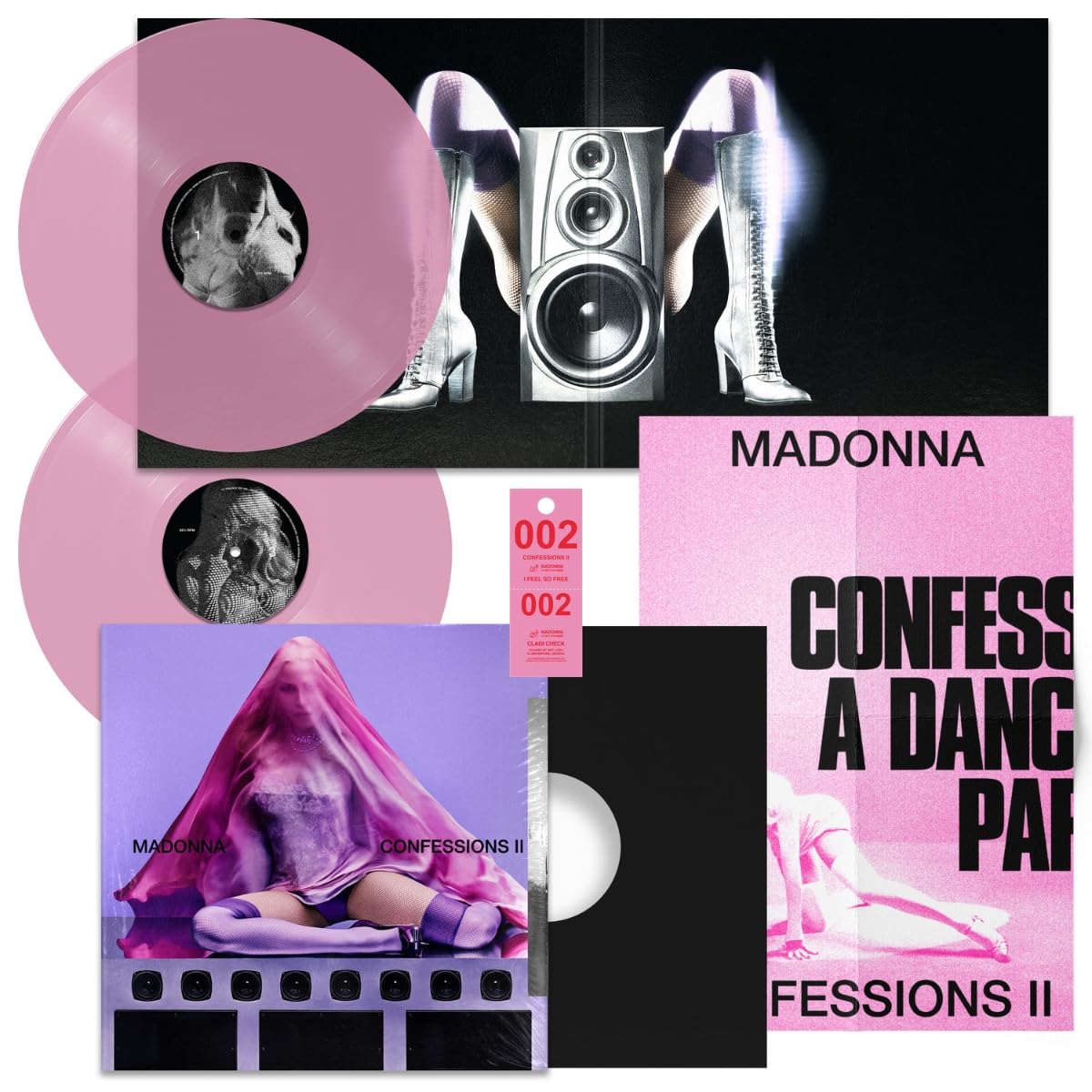 Madonna - CONFESSIONS II Translucent Pink Vinyl Record 2LP