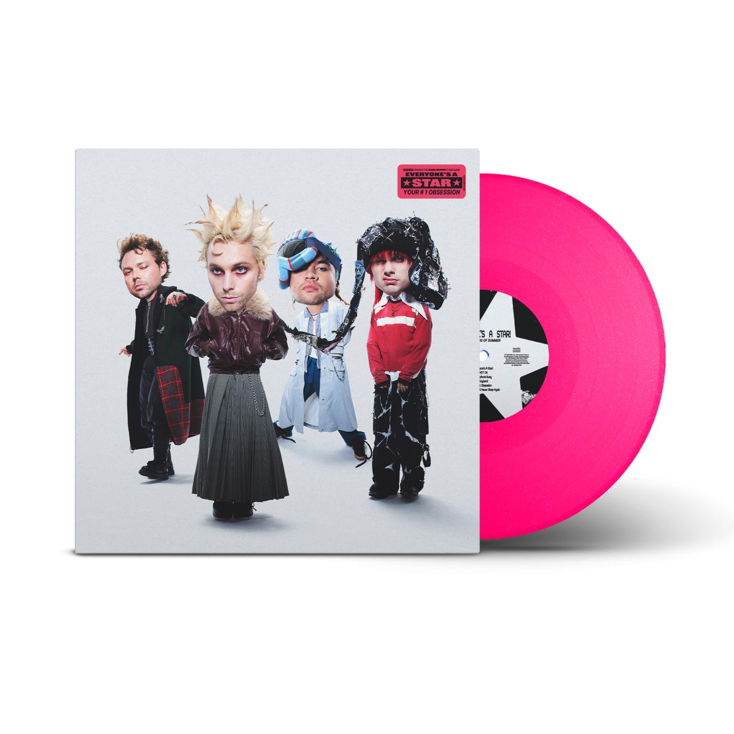 5 Seconds Of Summer - EVERYONE'S A STAR! "Neon Pink Glitter" Vinyl Record LP