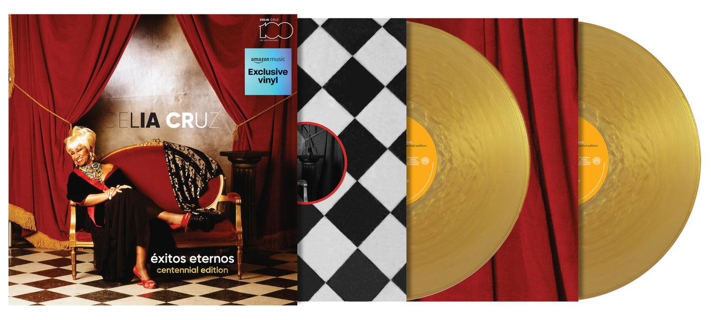Celia Cruz - Éxitos Eternos: Centennial Edition Gold Vinyl Record 2LP