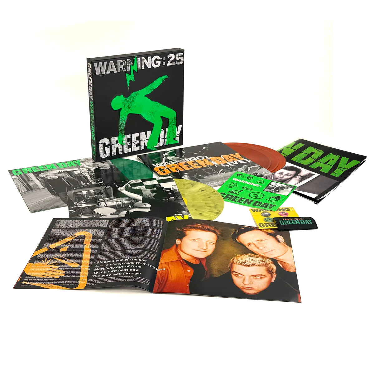 Green Day - Warning (25th Anniversary Deluxe Edition) "Colorful Green/Yellow/Orange" Vinyl Record 3LP Box Set