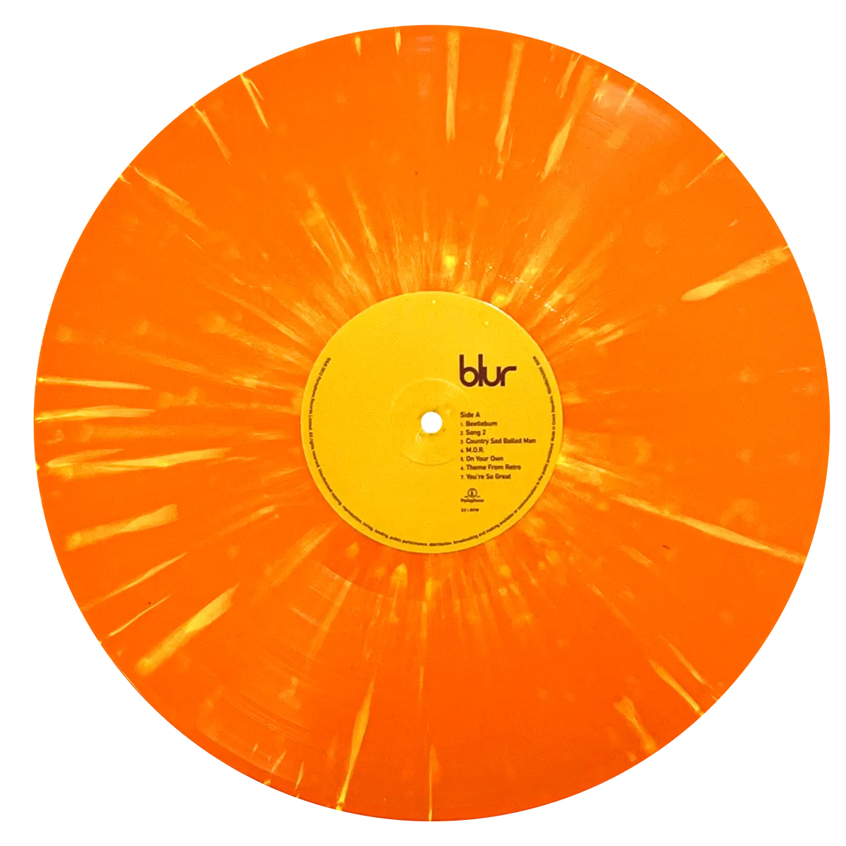Blur - Blur Self Titled Orange Splatter Vinyl Record LP