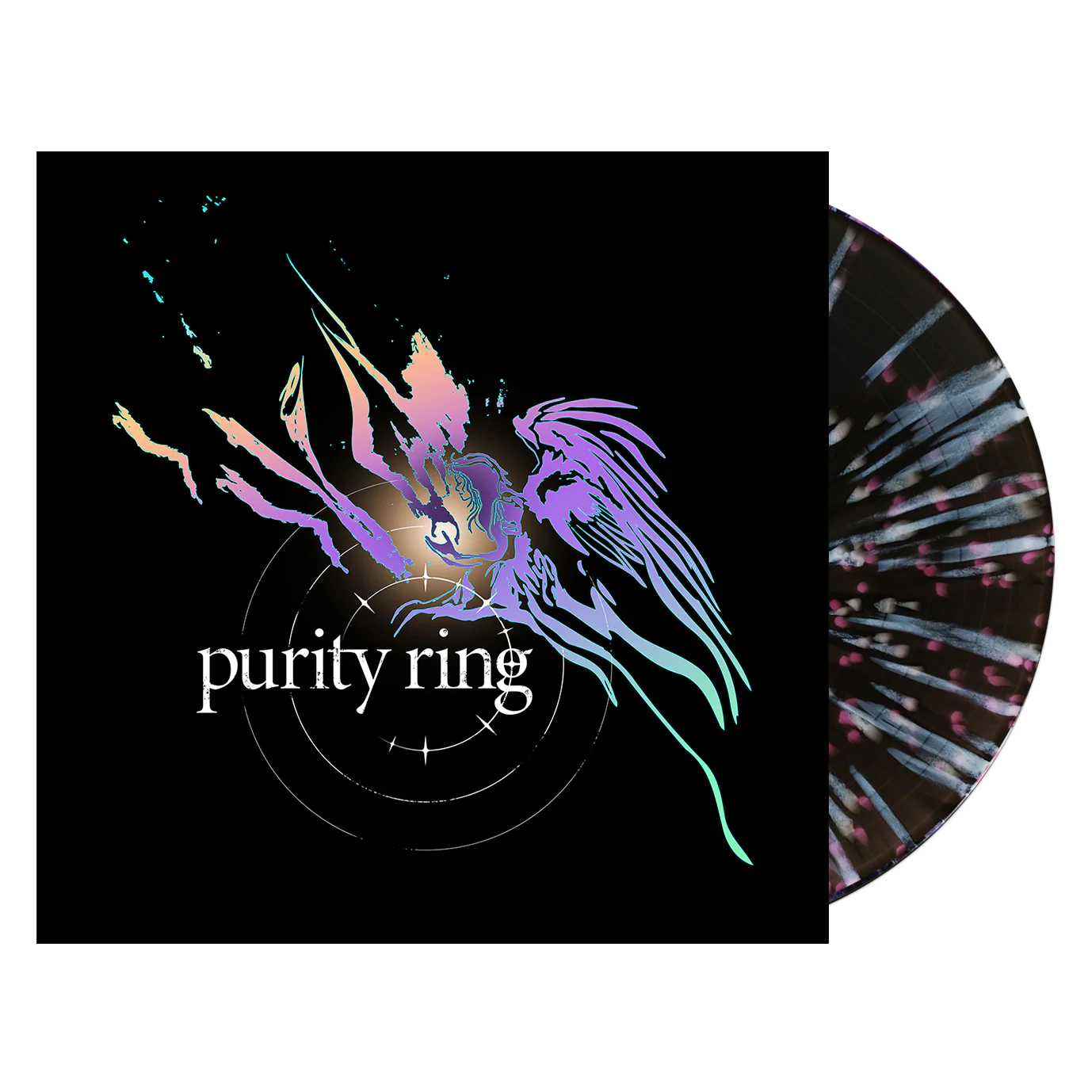 SIGNED Purity Ring - Purity Ring Black Splatter Vinyl Record LP