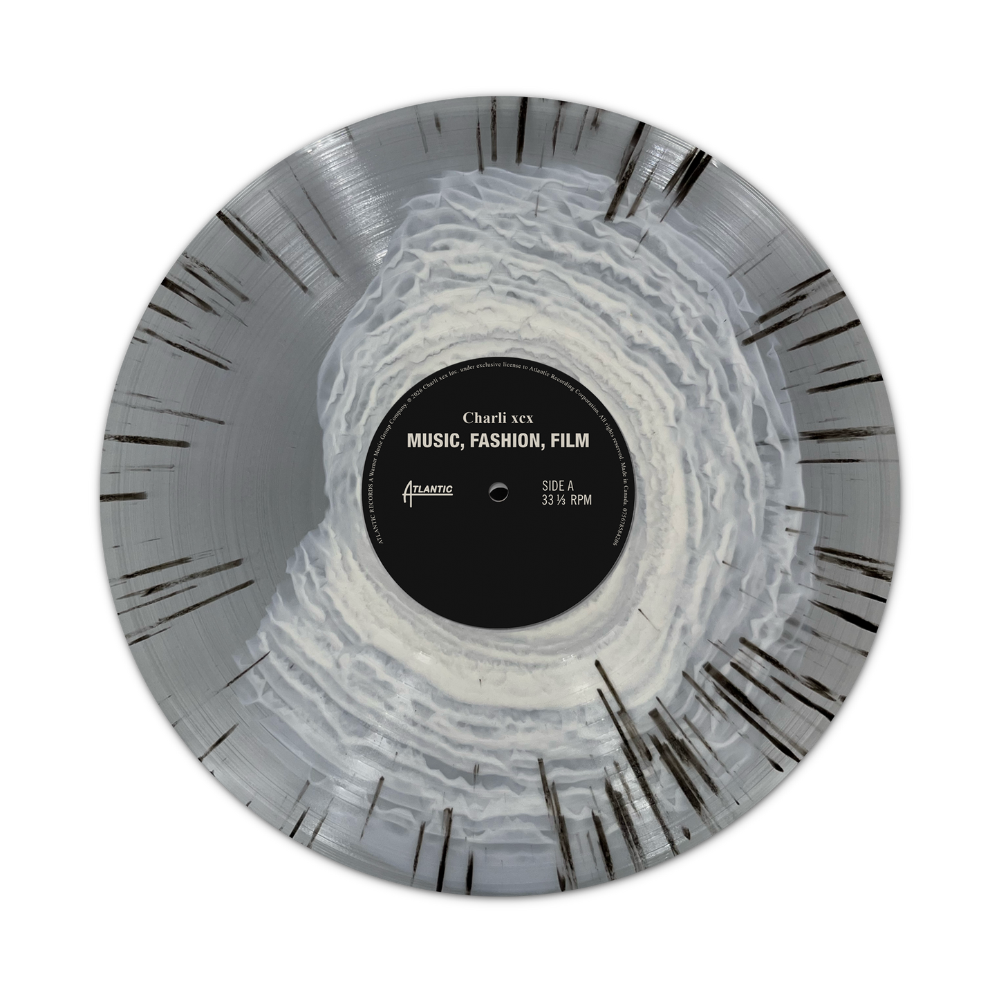 Charli XCX - Music, Fashion, Film "White in Grey Ripple" Vinyl Record LP