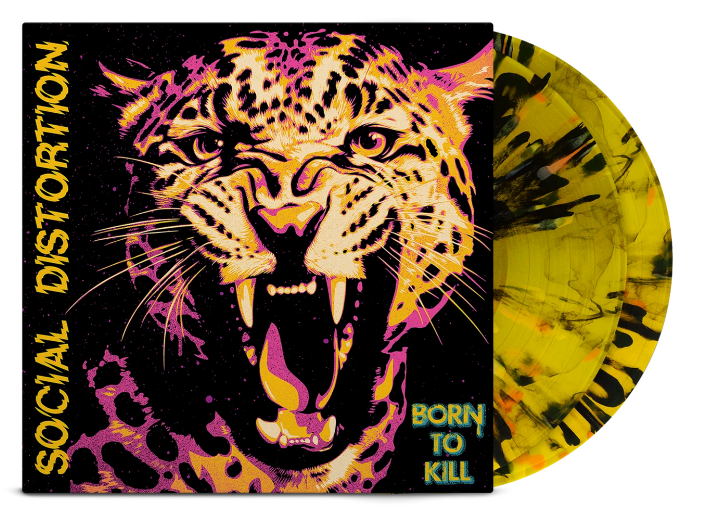 Social Distortion - Born To Kill Leopard Print Splatter Vinyl Record LP