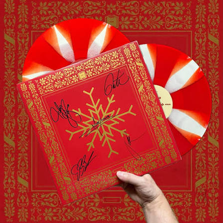 SIGNED August Burns Red - Sleddin' Hill: A Holiday Album "Candy Cane" Vinyl Record 2LP