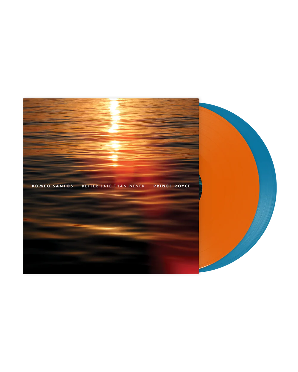 SIGNED Romeo Santos + Prince Royce - Better Late Than Never Orange & Blue Vinyl Record 2LP