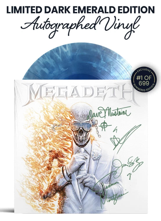 SIGNED Megadeth - Megadeth "Dark Emerald" Vinyl Record 2LP