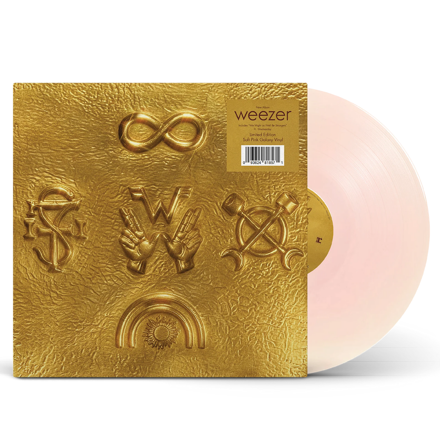 SIGNED Weezer - Weezer Self Titled Gold "Soft Pink Galaxy" Vinyl Record LP