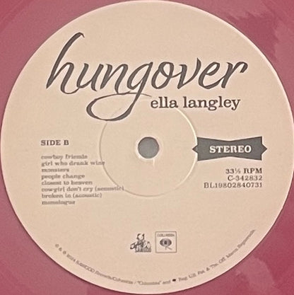Ella Langley : Hungover (LP, Album, Plu)