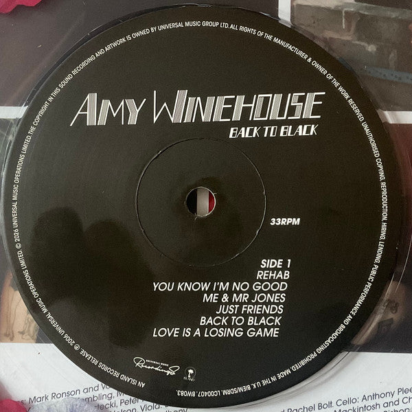 Amy Winehouse : Back To Black (LP, Album, Ltd, RE, Cle)