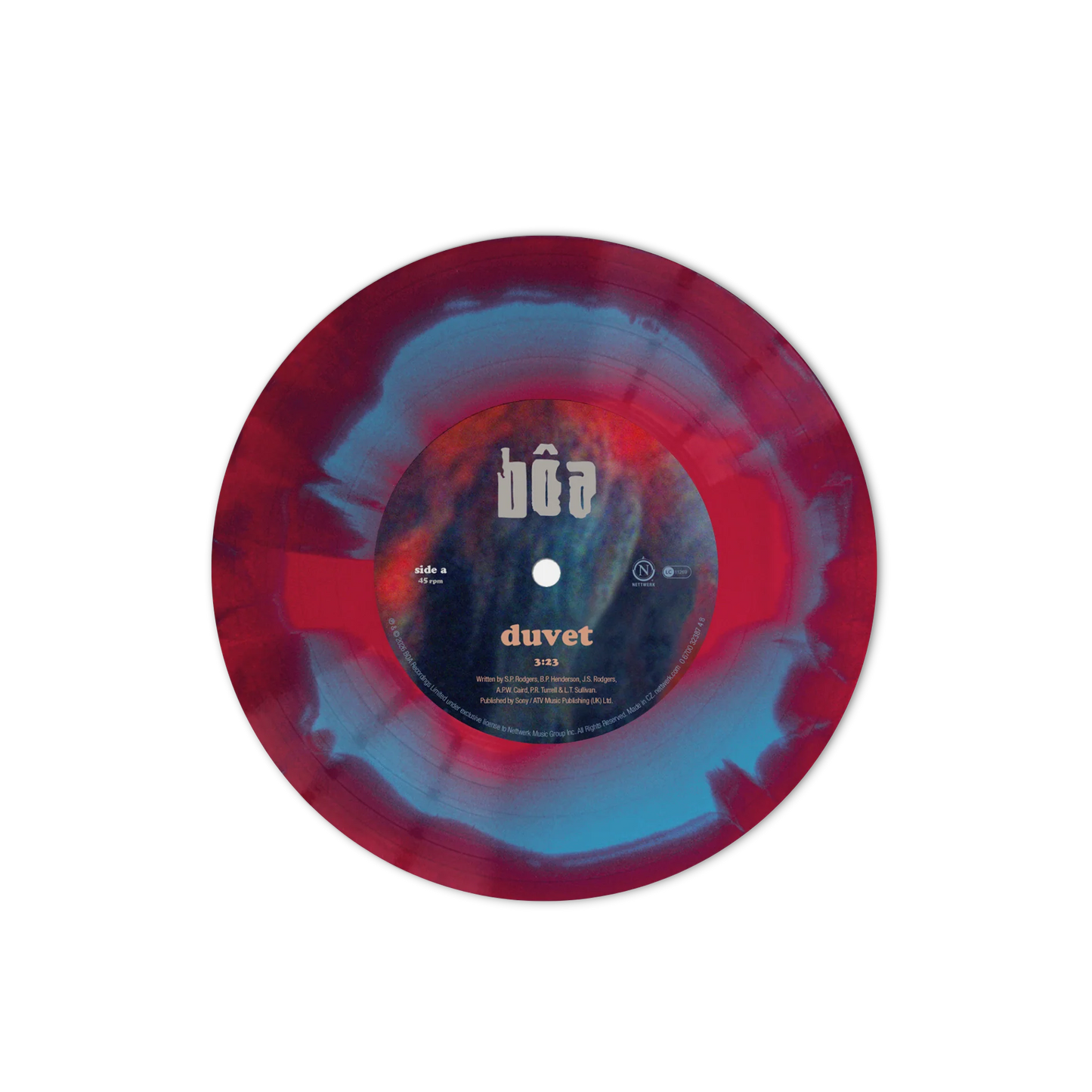bôa - Duvet  "Red and Blue Smash" 7" Vinyl