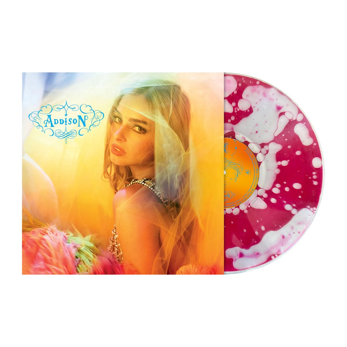 Addison Rae - Addison Exclusive Pink Sparkle Liquid Filled Vinyl Record LP