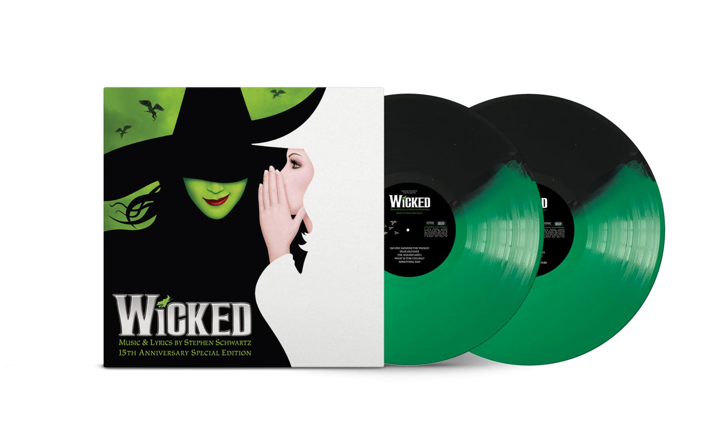 Wicked - Original Cast Recording Split Green & Black Vinyl Record 2LP