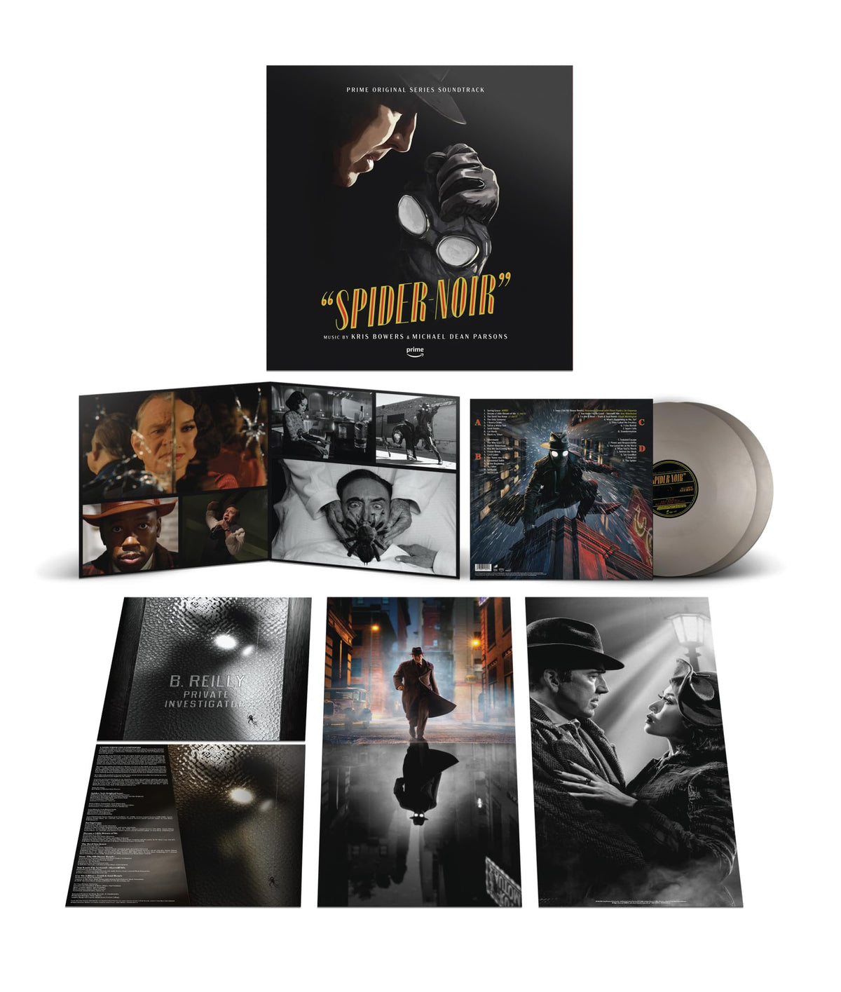 Kris Bowers & Michael Dean Parsons - Spider-Noir (Prime Original Series Soundtrack) "Opaque Silver" Vinyl Record 2LP