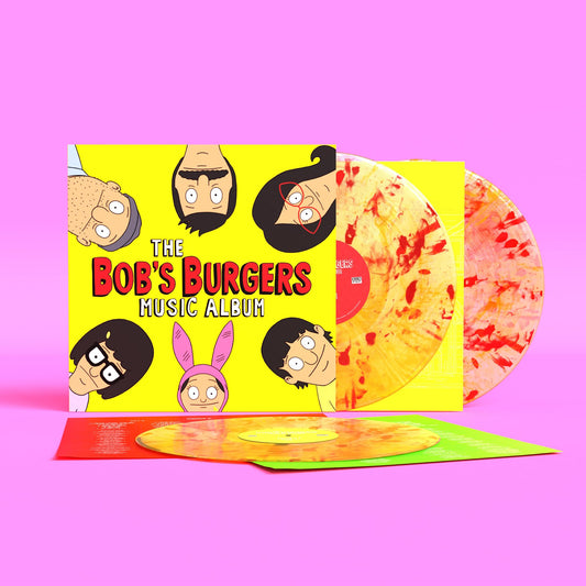 The Bob's Burgers Music Album Clear with Ketchup & Mustard Splatter Vinyl Record 3LP