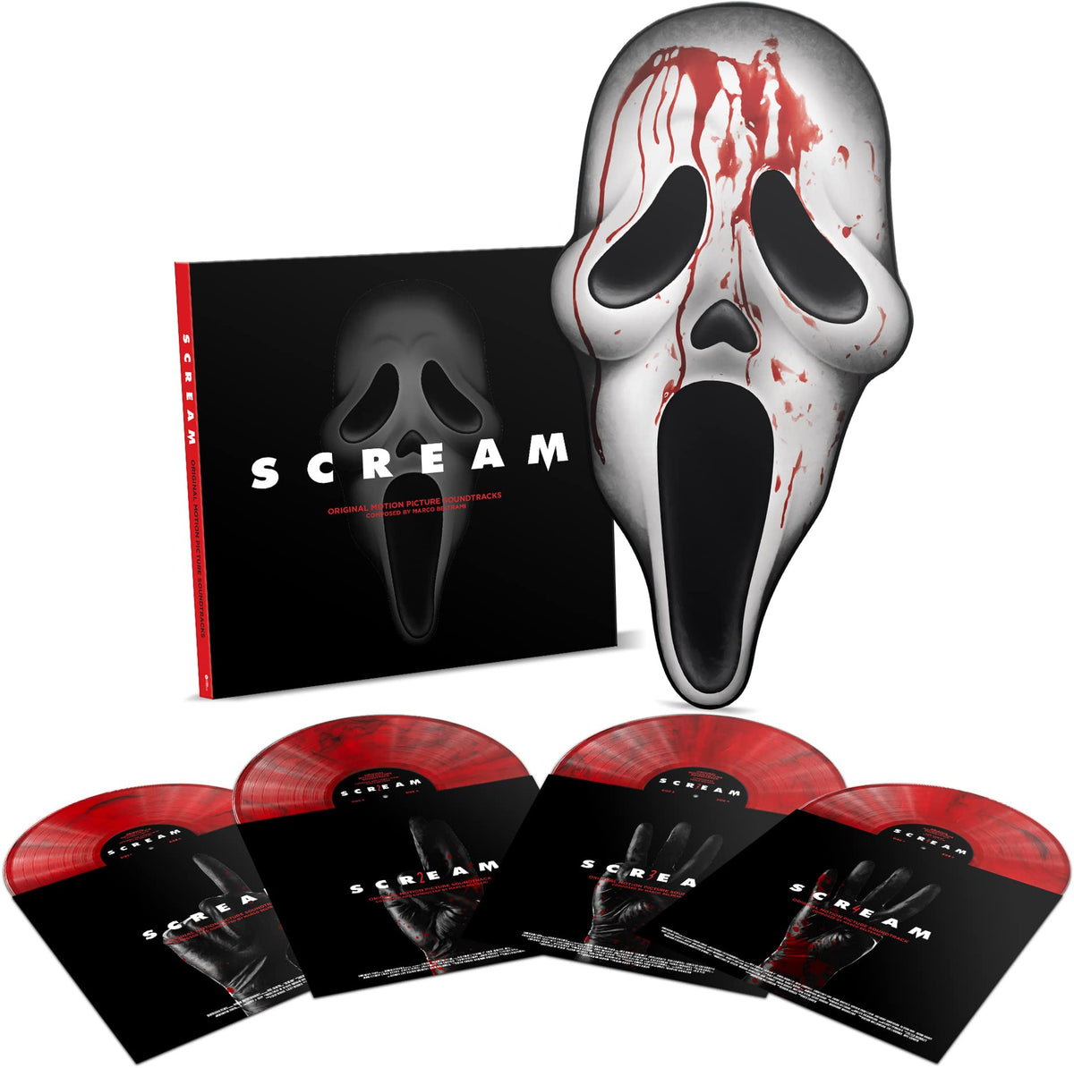 Marco Beltrami - Scream (Original Motion Picture Soundtracks) "Translucent Red With Black Smoke" Vinyl Record 4LP Box Set