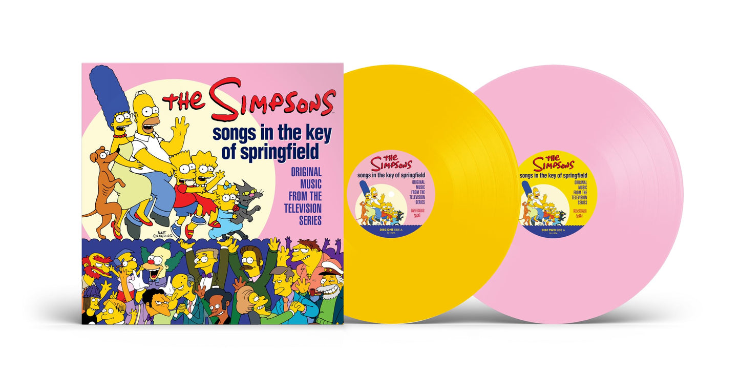 The Simpsons - Songs In The Key Of Springfield (Original Music From The Television Series) "Canary Yellow/Baby Pink" Vinyl Record 2LP