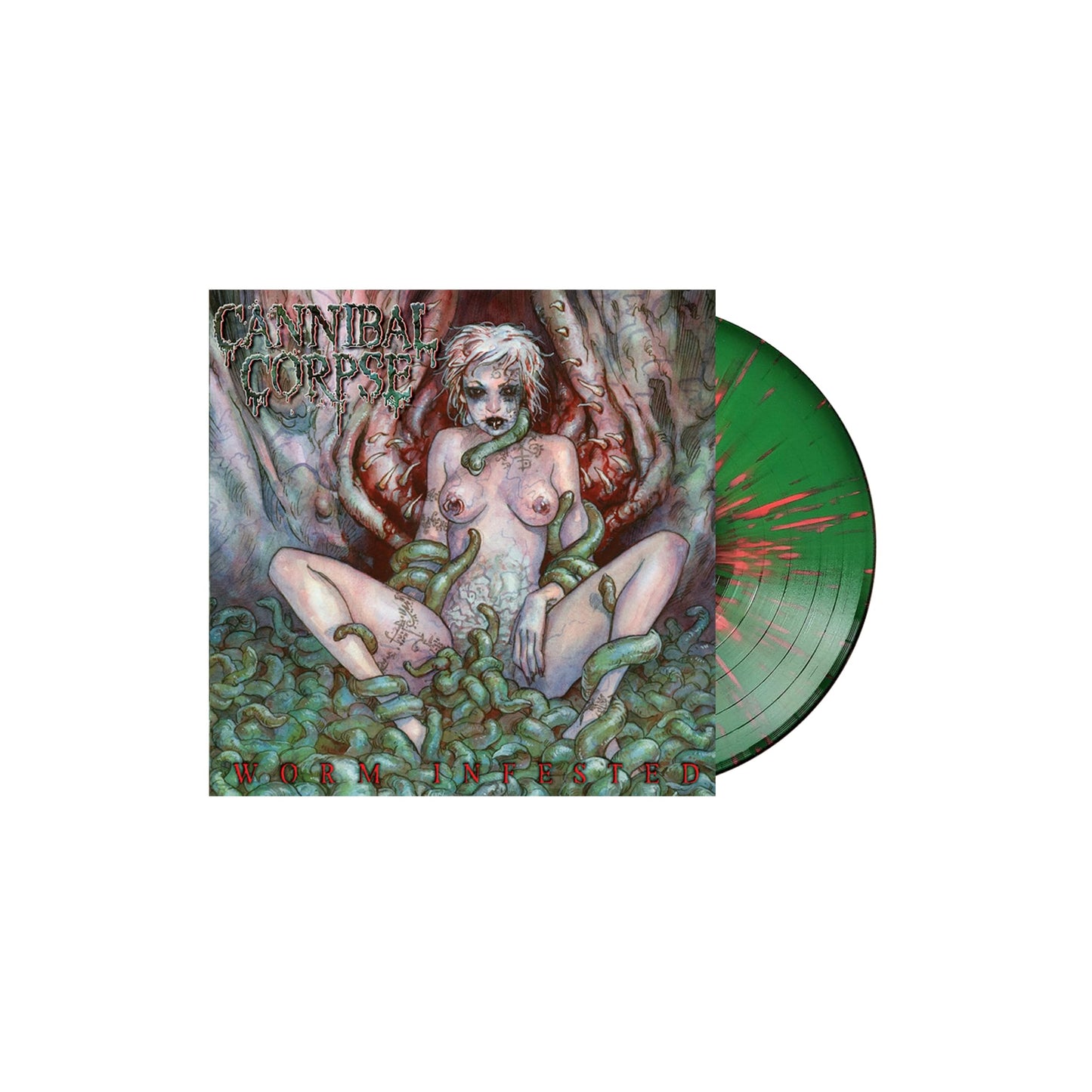 Cannibal Corpse - Worm Infested "Green Translucent With Red Splatter" Vinyl Record 12" EP