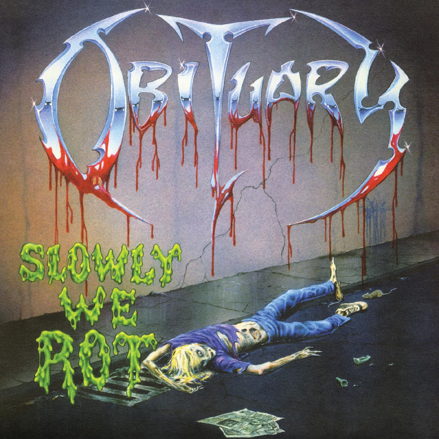 Obituary - Slowly We Rot (Remastered, Expanded) "Corpse Blue With Blood Splatter" Vinyl Record LP