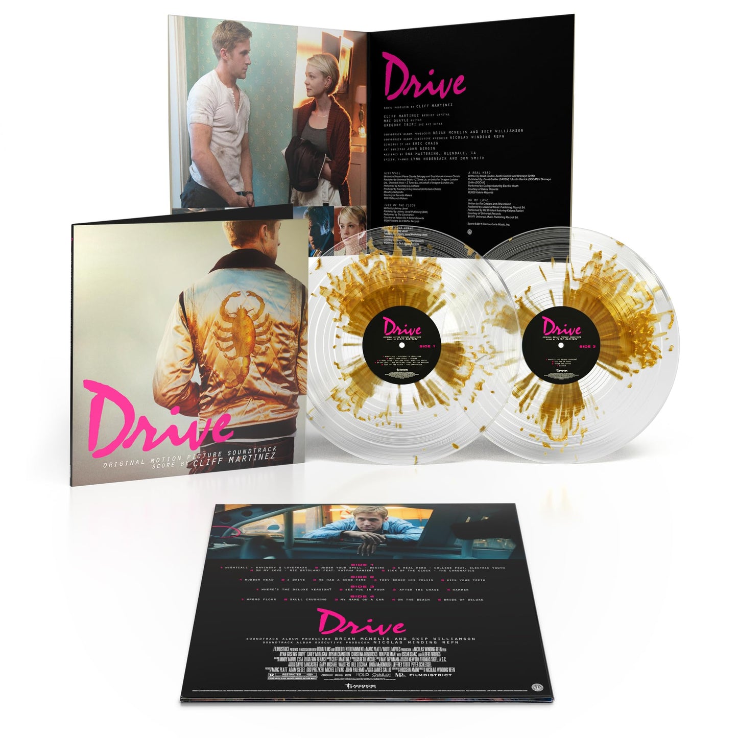 Cliff Martinez & Various Artists - Drive (Original Motion Picture Soundtrack) (15th Anniversary Edition) "Driver's Jacket Gold Splatter/Clear" Vinyl Record 2LP