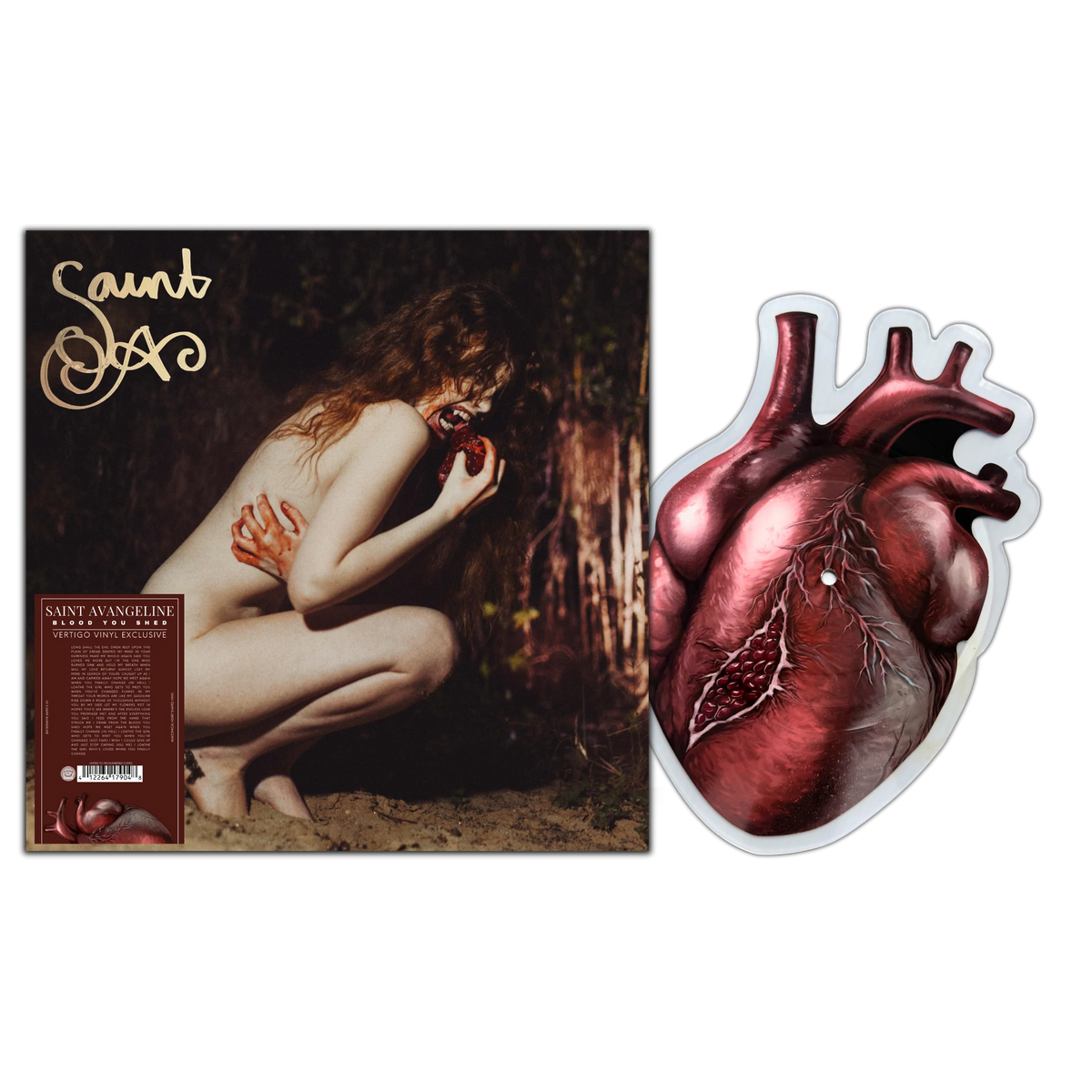 SIGNED Saint Avangeline - Blood You Shed / Dante Anatomical Heart Shaped Picture Disc 8" Vinyl Record