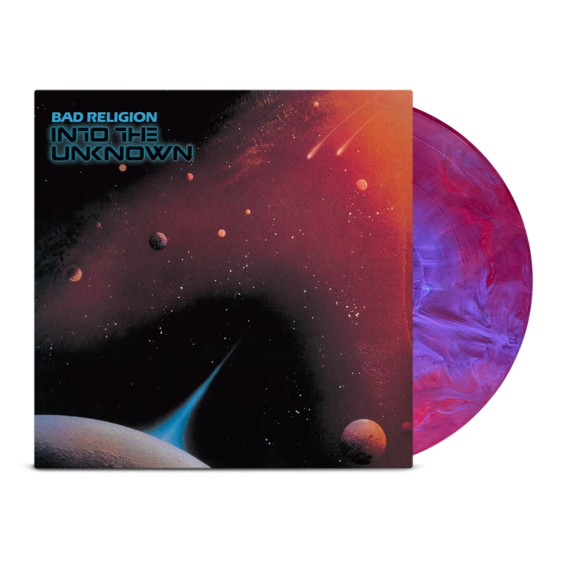SIGNED Bad Religion - Into The Unknown "Red Nebula Splash" Vinyl Record LP