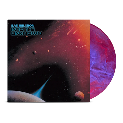 SIGNED Bad Religion - Into The Unknown "Red Nebula Splash" Vinyl Record LP