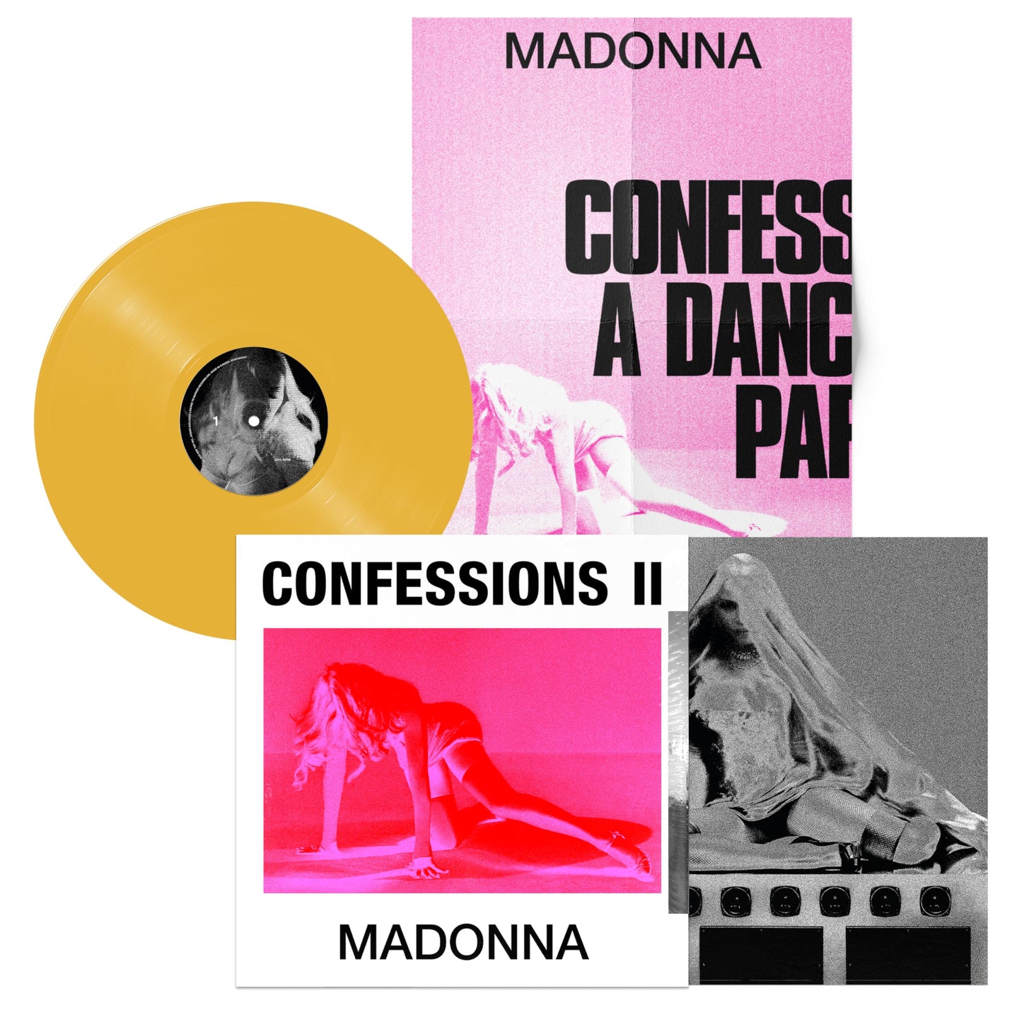Madonna - CONFESSIONS II Yellow Vinyl Record LP