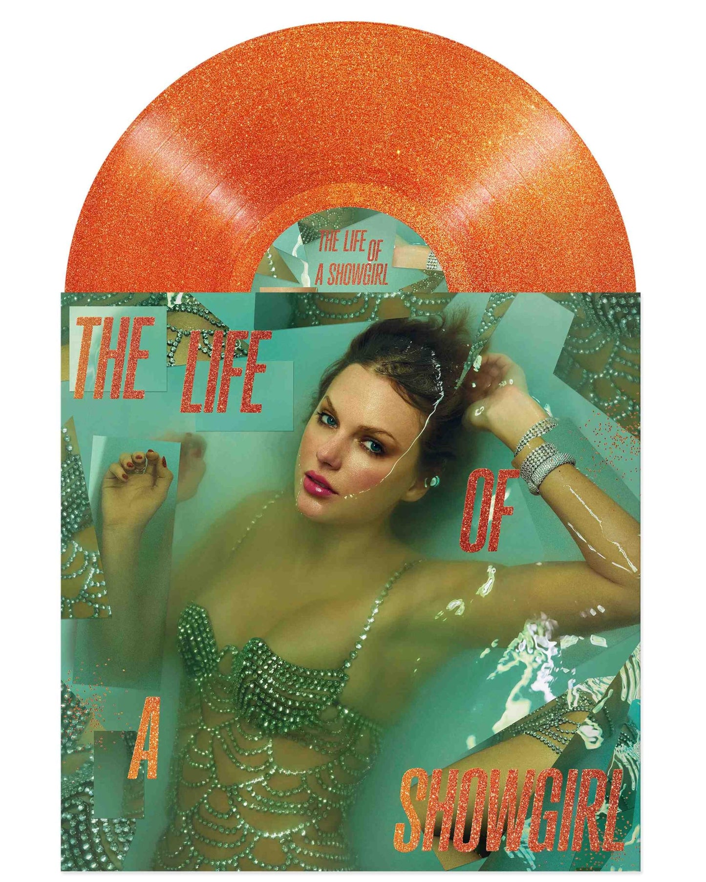 Taylor Swift - The Life Of A Showgirl "Sweat & Vanilla Perfume" Orange Glitter Vinyl Record LP