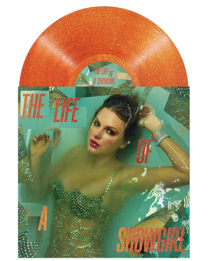 Taylor Swift - The Life Of A Showgirl "Sweat & Vanilla Perfume" Orange Glitter Vinyl Record LP