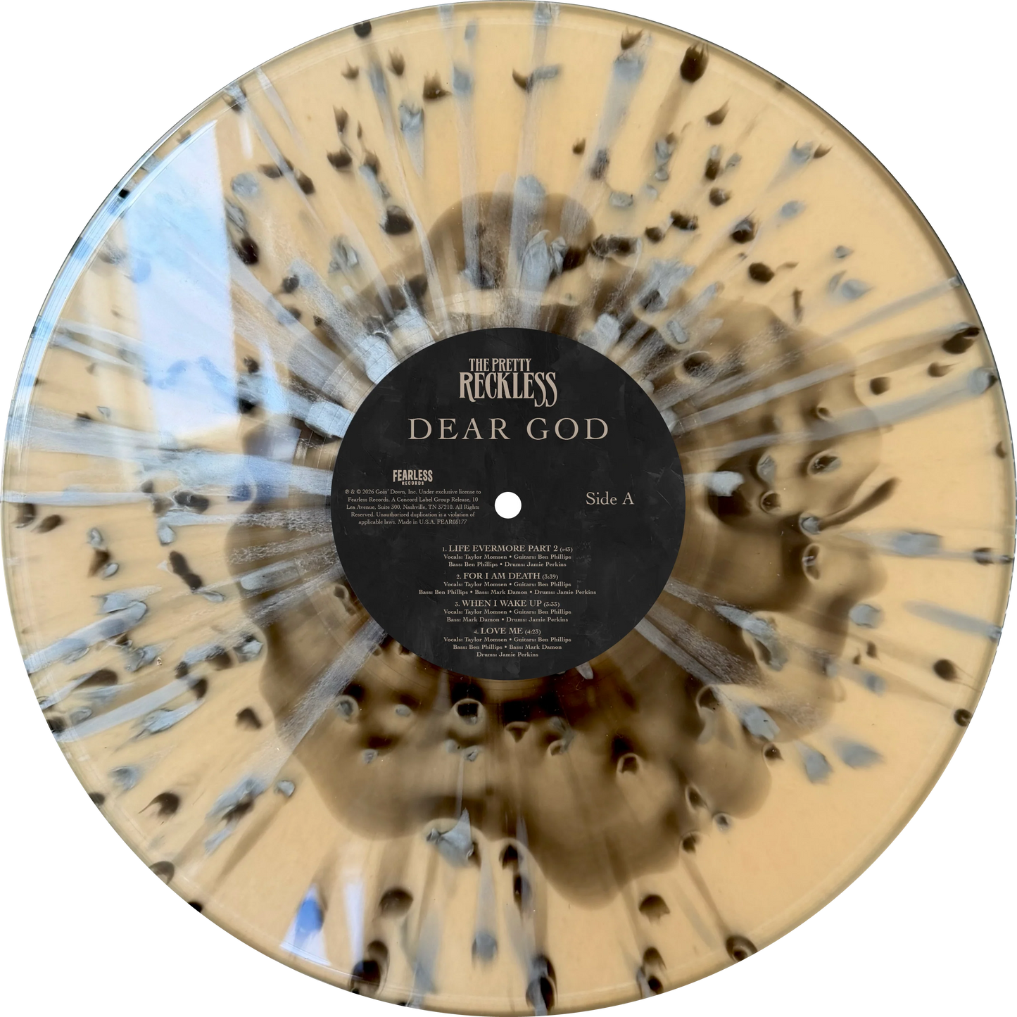 The Pretty Reckless - Dear God Black Splatter & Split Ochre Vinyl Record 2LP