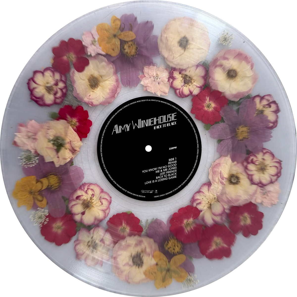 Amy Winehouse - Back To Black Flower Filled Vinyl Record LP