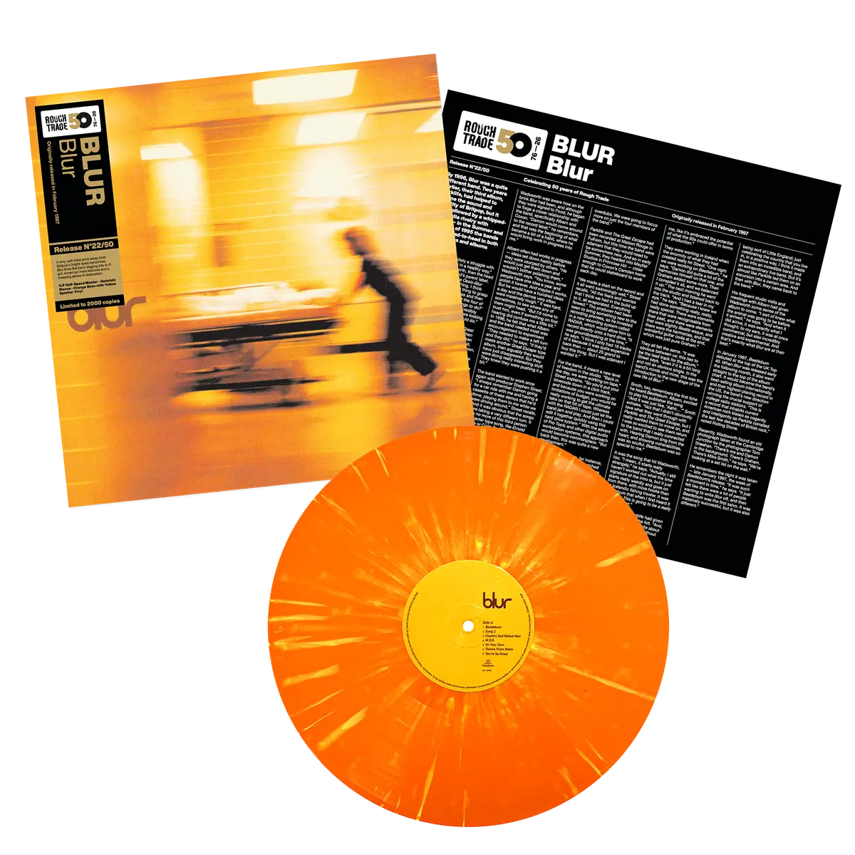 Blur - Blur Self Titled Orange Splatter Vinyl Record LP