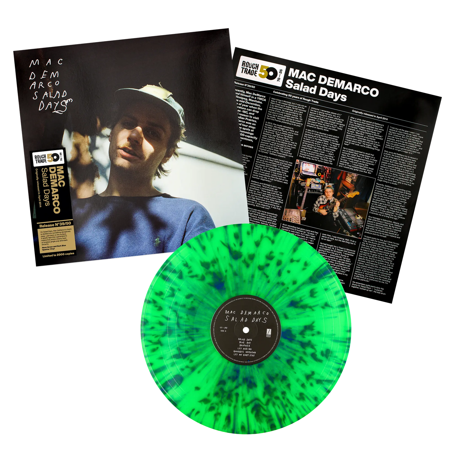 Mac Demarco - Salad Days "Neon Green & Dark Blue Splatter" Vinyl Record LP