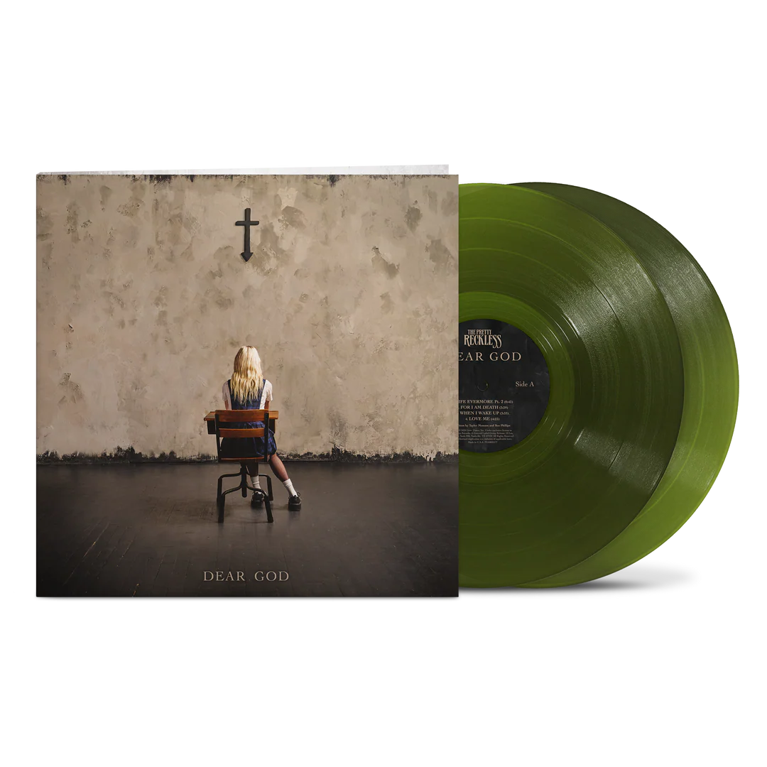 SIGNED The Pretty Reckless - Dear God Translucent Forest Green Vinyl Record 2LP