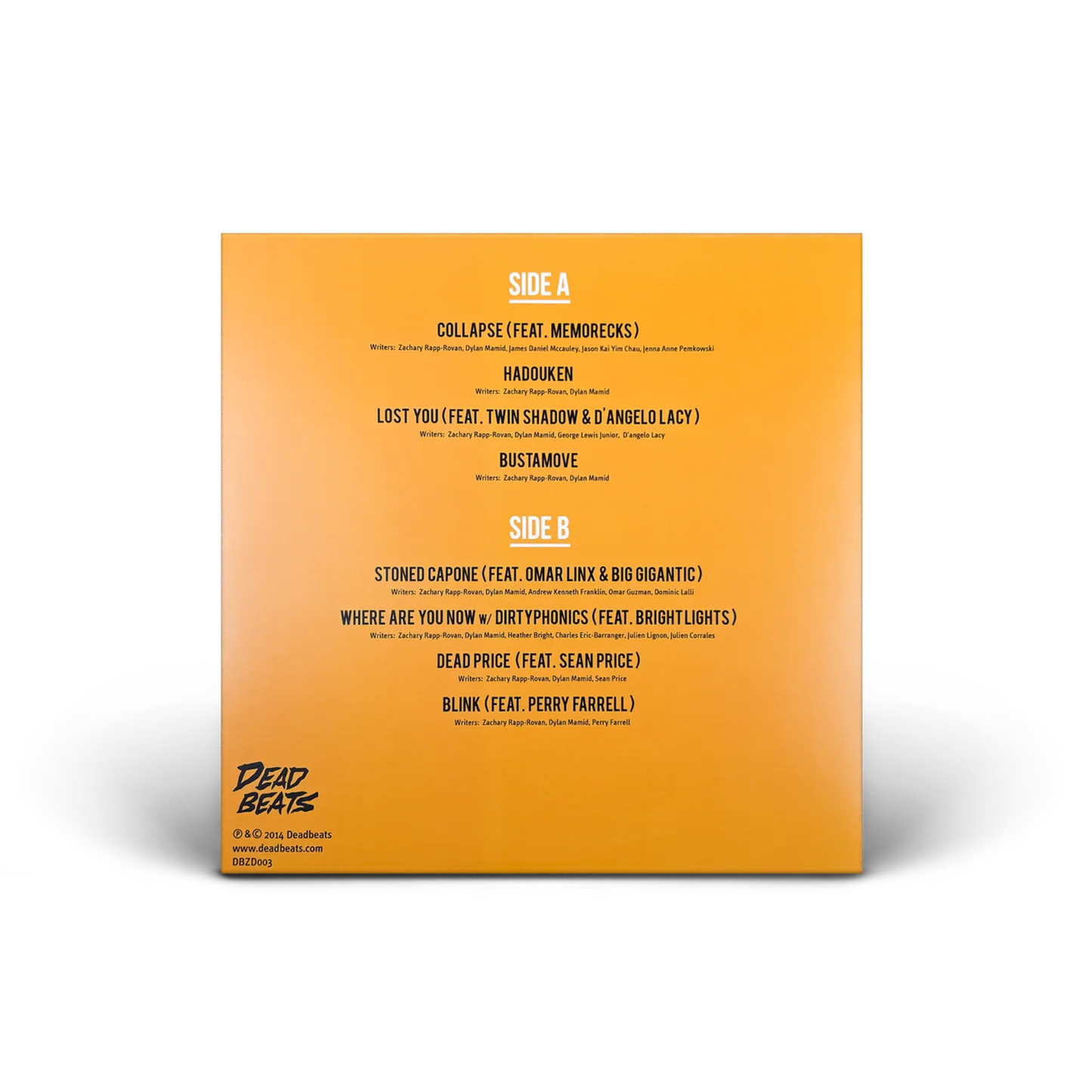 Zeds Dead - Somewhere Else "Yellow-Orange Handpour" Vinyl Record LP