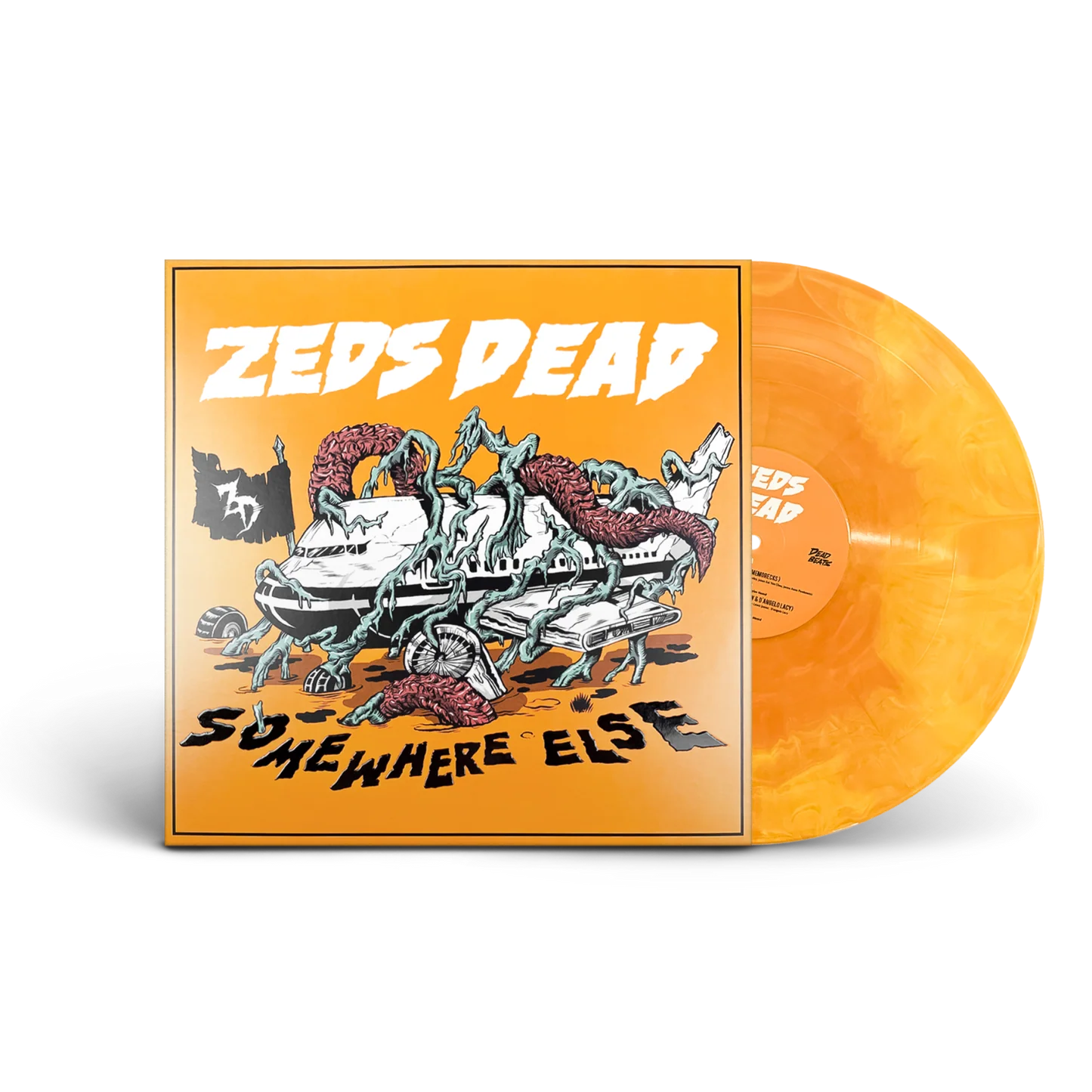 Zeds Dead - Somewhere Else "Yellow-Orange Handpour" Vinyl Record LP