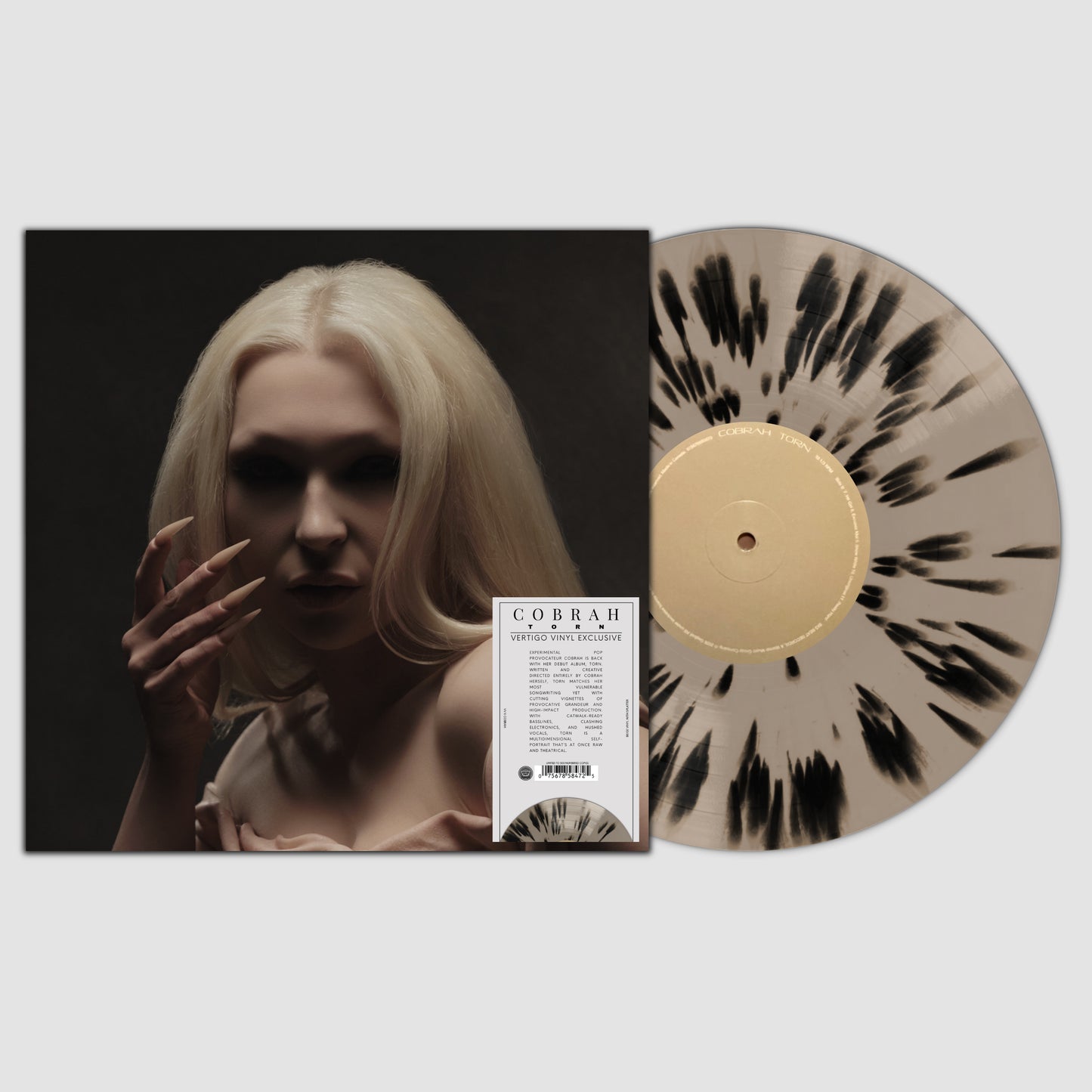 Cobrah - Torn Beige and Black Splatter Vinyl Record LP