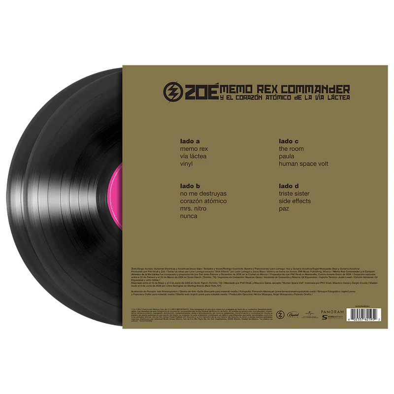 Zoé  - Memo Rex Commander Y El Corazón Atómico De La Vía Láctea Vinyl Record 2LP