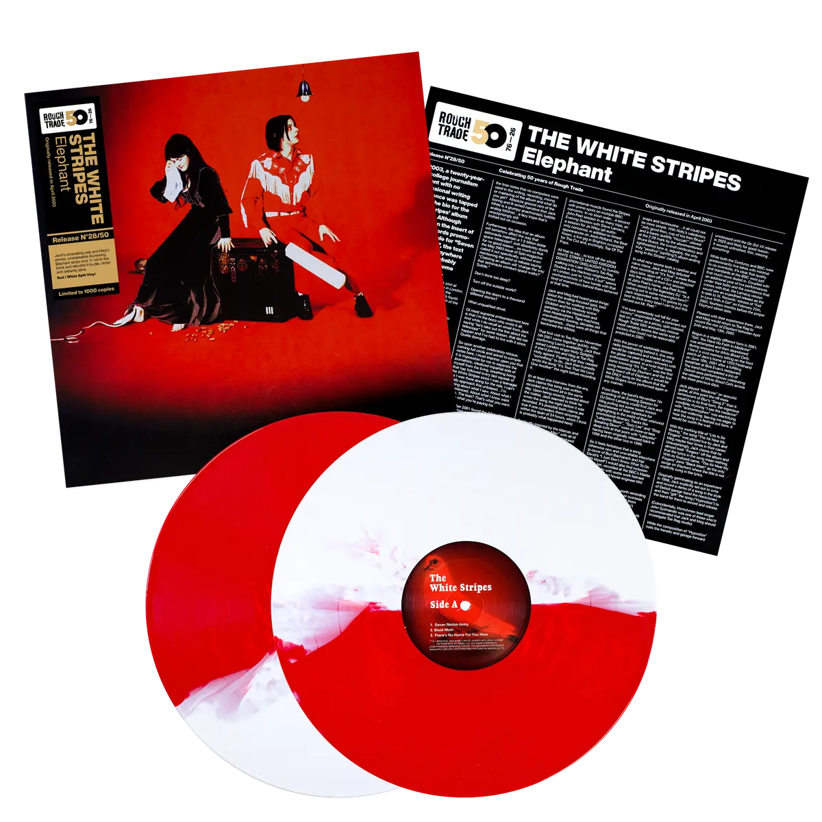 The White Stripes - Elephant Split Red & White Vinyl Record 2LP
