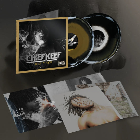 Chief Keef - Finally Rich Deluxe Black, Gold, and White 3 Color Mix Vinyl Record 2LP