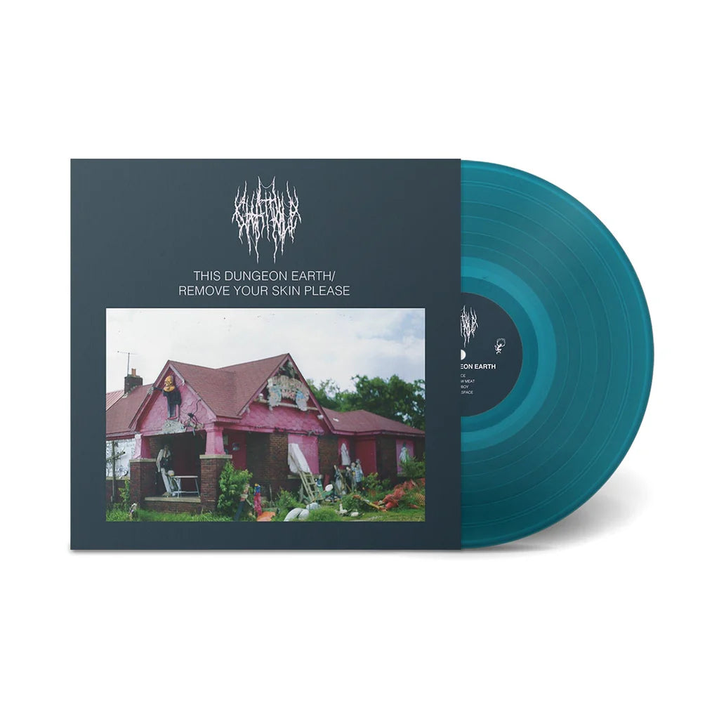SIGNED Chat Pile - This Dungeon Earth / Remove Your Skin Please Transparent Sea Blue Vinyl Record LP