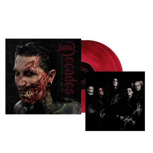SIGNED Motionless In White - Decades Red Vinyl Record 2LP