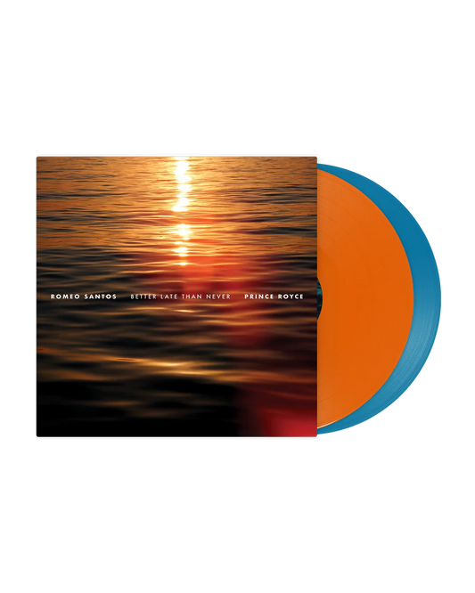 SIGNED Romeo Santos + Prince Royce - Better Late Than Never Orange & Blue Vinyl Record 2LP