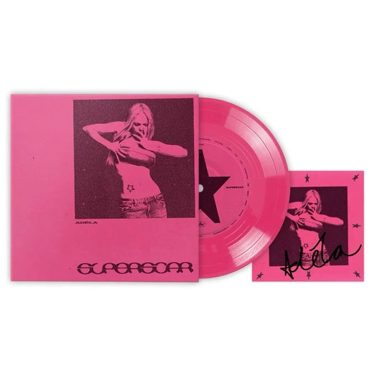 SIGNED Adela - Superscar Pink 7" Vinyl Record