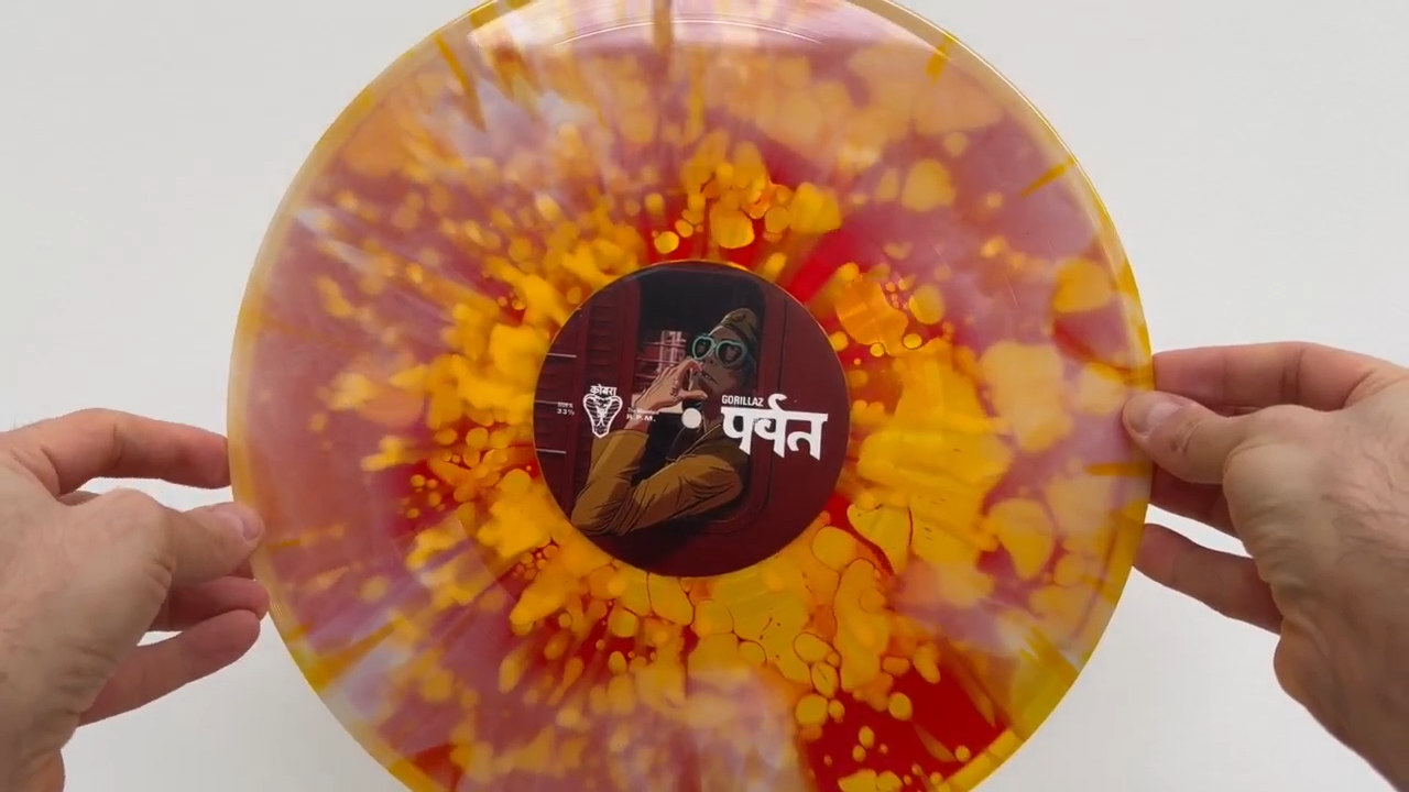 Gorillaz - पर्वत (The Mountain) Red Liquid Filled & Yellow Splatter Vinyl Record 2LP